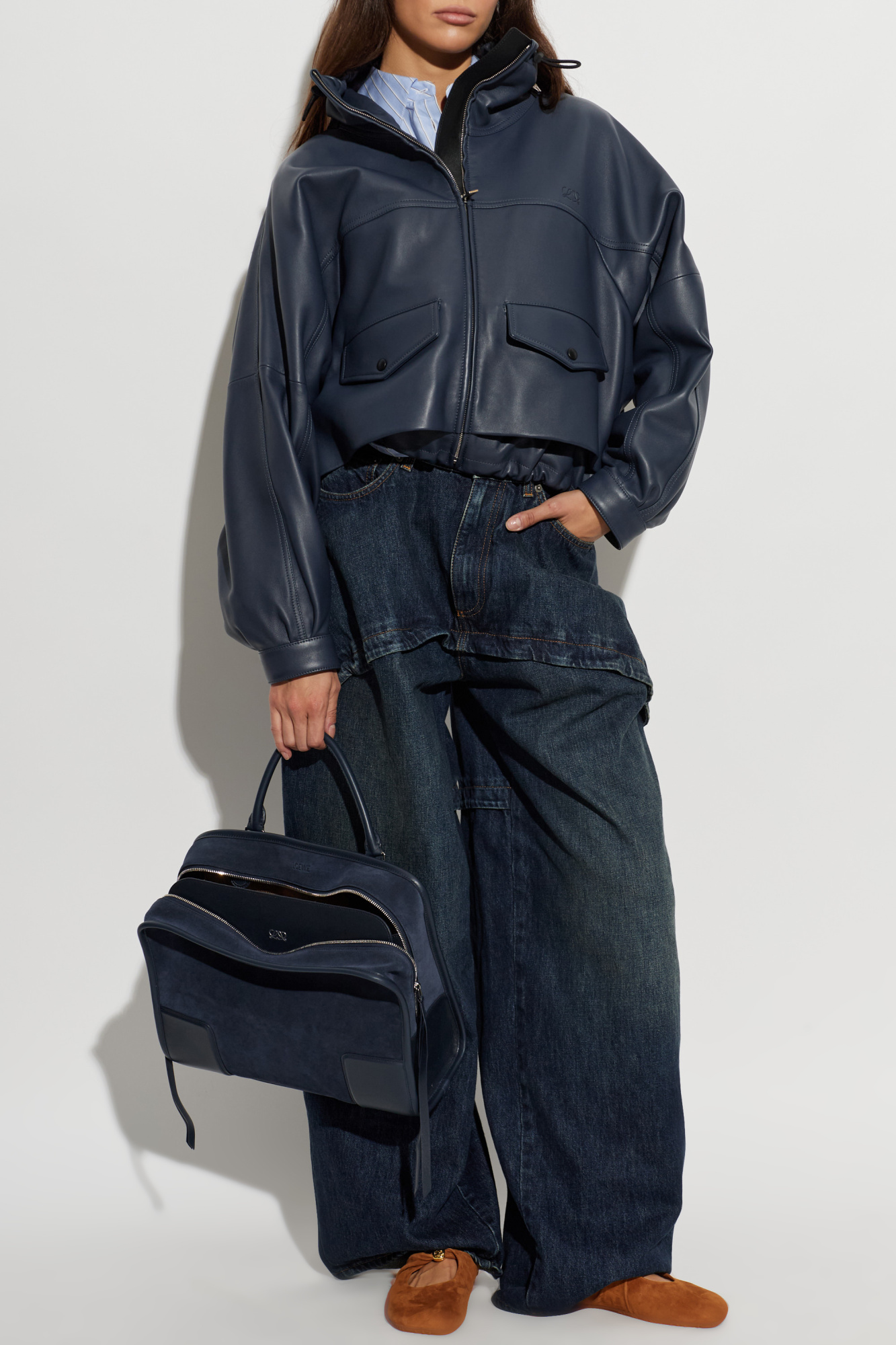 Loewe Leather jacket with stand-up collar | Women's | Vitkac